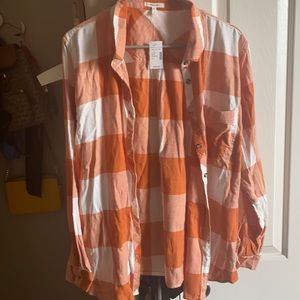 Orange and white flannel plus size